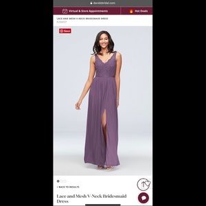 NWT Wisteria Lace and Mesh V-Neck Bridesmaid Dress